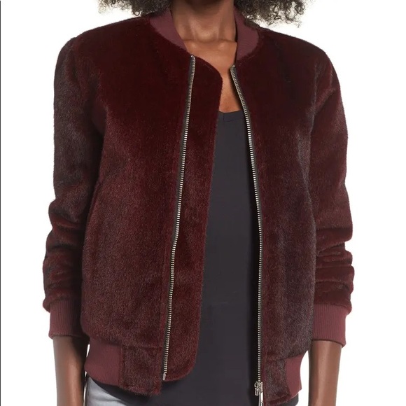 J.O.A faux pony bomber jacket - Picture 1 of 6